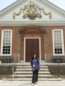 Hadiqa Aslam, a fifth-grade teacher at Putnam City Public Schools’ Hilldale Elementary School, visits the Governor’s Palace in Colonial Williamsburg, Virginia, during a 2023 teacher institute.