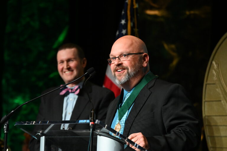 Jason Paris, 2023 recipient of the Medal for Excellence in Secondary Teaching, teaches fine arts at Cherokee High School in northern Oklahoma.